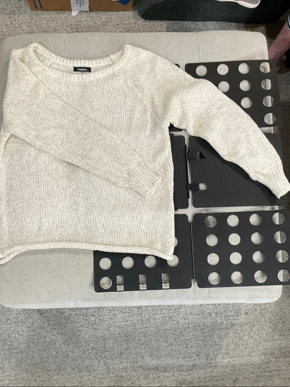 Off-the-Shoulder Cream Sweater